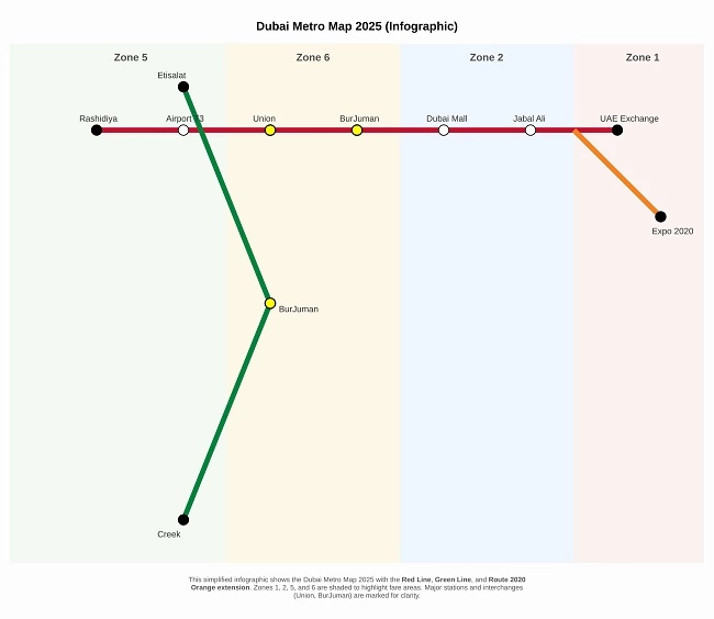dubai metro map 2025