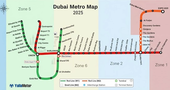 dubai metro map 2025