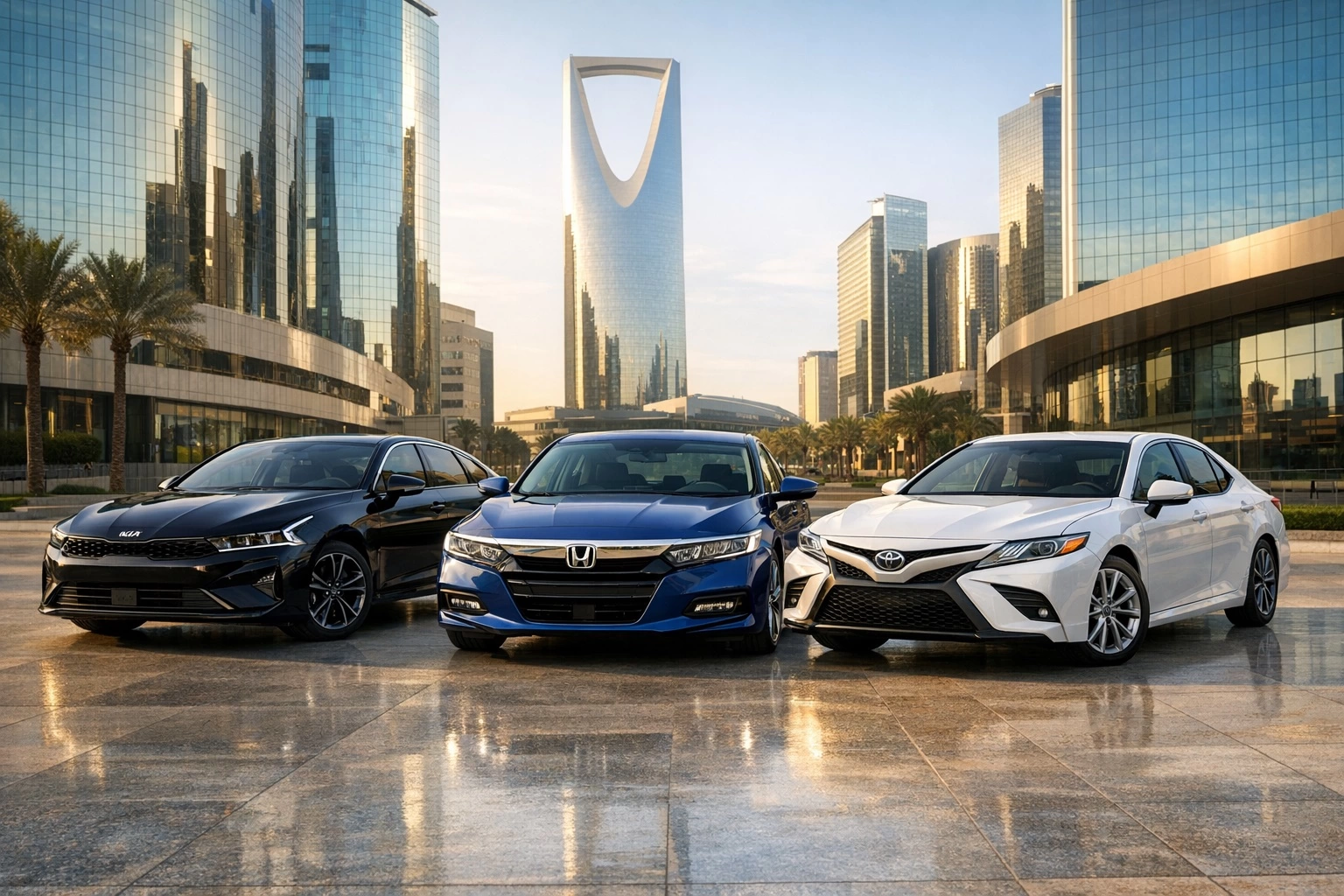كيا كي 5 ضد هوندا أكورد ضد تويوتا كامري أفضل سيدان في السعودية