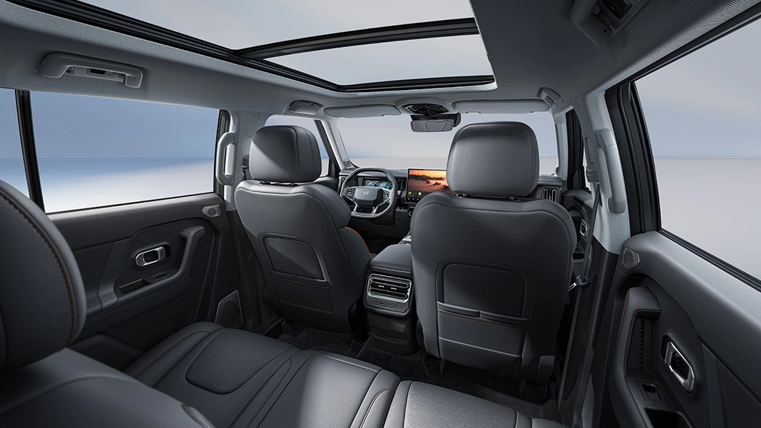 The interior of a T1, designed for comfort and a premium driving experience